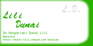 lili dunai business card